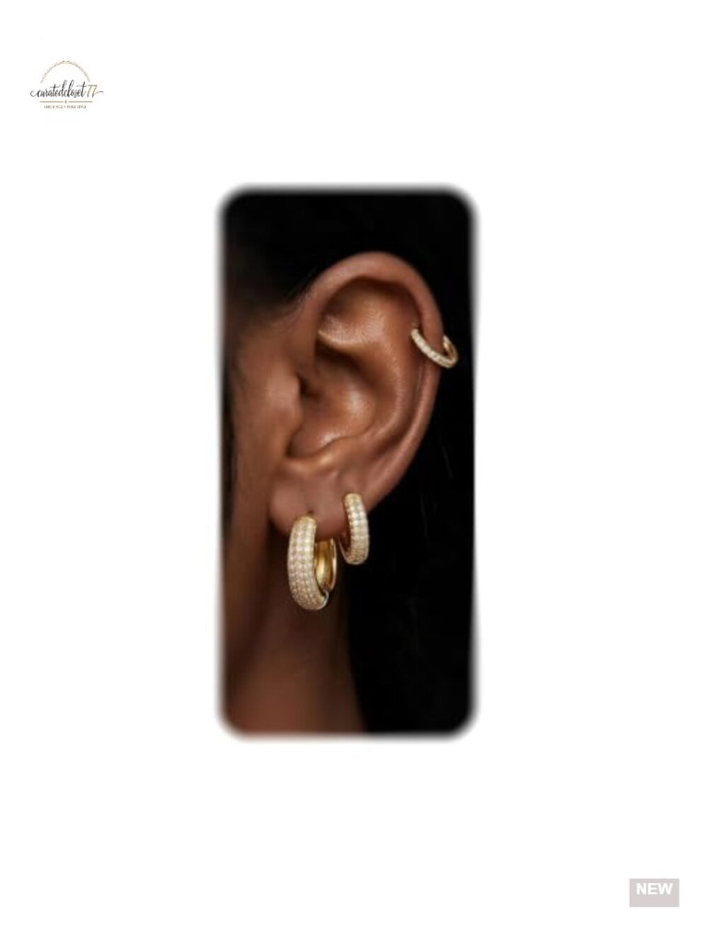 3 Pair 14K Gold Plated Hoop Earrings Set Hypoallergenic